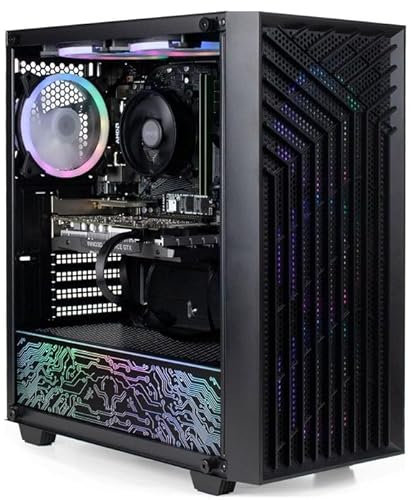 XUM Spartan Prebuilt Gaming PC: AMD Ryzen 5 5500, Nvidia Geforce RTX 3050 6GB, 16GB DDR4 RAM, 500GB NVMe SSD, 1TB HDD, 500W PSU 80+ Bronze, aRGB, WiFi 5, Windows 11 Home, Entry Level, Black Case