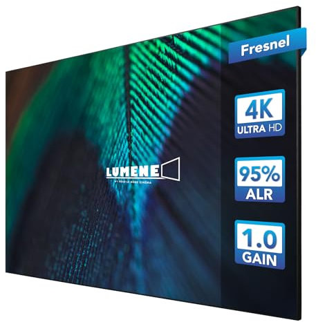 Lumene Écran de Projection Movie Palace Fresnel Ultra-Slim 100, ALR CLR, Gain 1,5, 4K UHD, Cadre Fixe 16:9, pour Projecteurs Ultra-Courte Focale