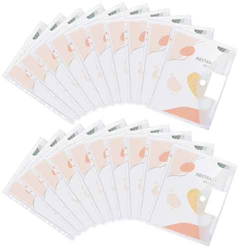 Sosayet Dokumentenmappe A4 zum Abheften - 48 Pack Dokumententasche A4 mit 11 Lochrand Klettverschluss und Etikettentasche - Wasserdicht Sammelmappen für Dokumente Organisieren (Weiß)