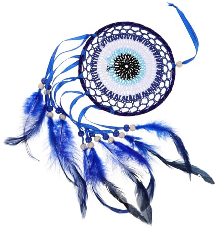 EXQUIMEUBLE Adorno Colgante De De Sueños Ojo Azul Decoración De Pared Bohemia Hogar Amuleto De Buena Suerte y Protección Accesorio Cultural y Estético Para Interiores