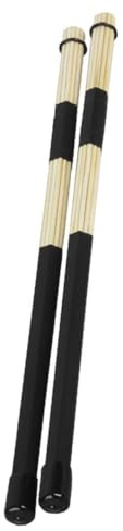 Kisangel Baquetas de Bambú Negras para Tambores, Ligeras y Resistentes, 2 Piezas, Accesorios para Percusión Ideales para Jazz y Batería