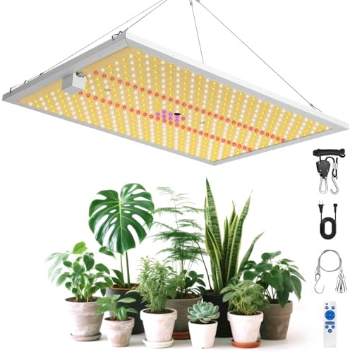 JKOKPMG 100W Grow Lampe, 540 LEDs Dimmbares Pflanzenlampe LED Vollspektrum | Pflanzenlicht Wachsen licht mit 4/8/12H Zeitschaltuhr 10 Arten von Helligkeit für Zimmerpflanzen Anzucht Gemüse Blüte
