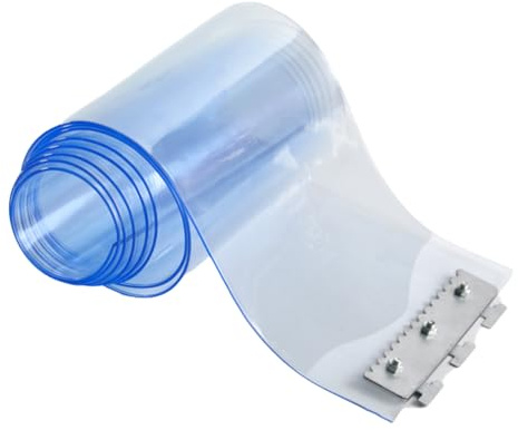 Peakjune Cortina Puerta Exterior PVC,Cortina De Puerta De PVC Transparente,Kit De Cortina De Banda De PVC,Evita Insectos Y Bichos,para Almacenes,FáBricas,Supermercados