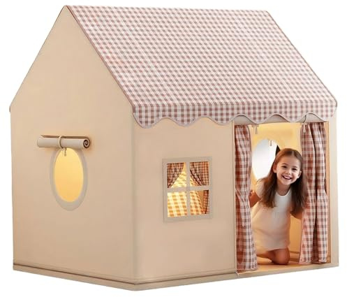 Grtheenumb Kinderspielhaus|Kinderzelt für den Innenbereich, 47 x 39 x 51 Zoll, atmungsaktives Spielzelt mit Tür und Fenster, faltbares Spielhaus mit Abnehmbarer Metallstütze für Jungen und Mädchen