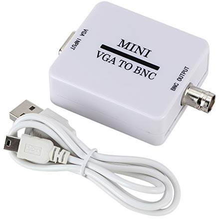VGA to BNC Video Converter Box Adapter Convertor Digital Switcher for HDTV Supports NTSC PAL 640x480 1920x1080 Resolution Composite Output Conferencing Home Theater Lecture Room