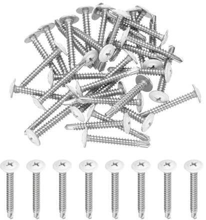 QUARKZMAN 30Pcs M4,2x32mm Vis Autotaraudeuse Tête Cylindrique Blanc Argenté | Vis Autoperceuses en Acier Inoxydable 410 pour Tôle,