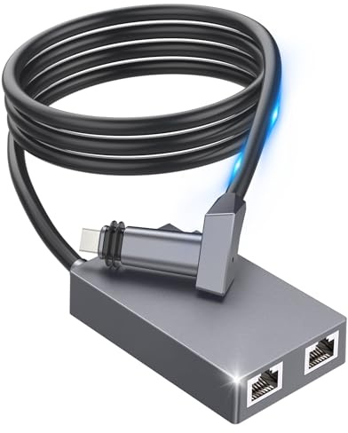 Adaptador Starlik Ethernet, Starlik V2 de Dos Puertos a RJ45 Gigabit de Linkoostar Rápida 2 Dispositivos Red Simultáneamente WiFi Extender Hub | hasta 1 Gbps