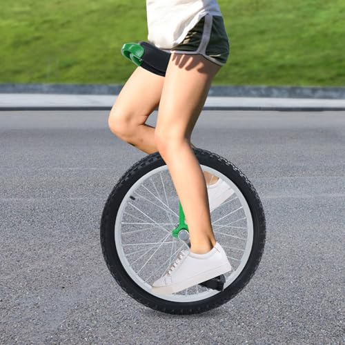 20 Inch Unicycle for Beginners & Adults, Adjustable Height 30.7 - 35.43, with Anti-Skid Pedals & Comfort Seat, Sturdy Manganese Steel Frame, Portable for Balance Training, Fitness, Learning
