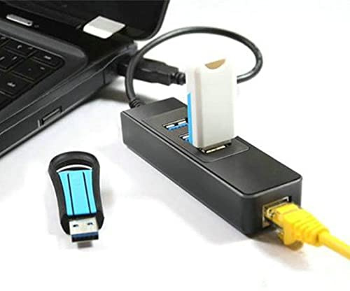 Generic Adaptador Convertidor Ethernet USB 3.0 con HUB 3.0 de Puertos para Transferencia Rápida de Datos Compatible con y Mac para Accesorios de Computadora