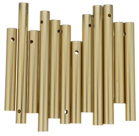 Kisangel Kit Fai da Te Campanelli Eolici 12 Pezzi Tubi in Alluminio Dorato per Decorazioni Giardino e Interno, Accessori Carillon a Vento Artistici per Progetti Sospesi e Cortile