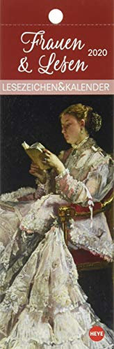 Frauen & Lesen Lesezeichen & Kalender. Lesezeichenkalernder 2020. Monatskalendarium. Blockkalender. Format 6 x 18 cm