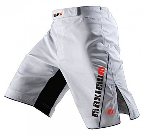 MMA Fight Shorts Brottning Kort Kick Boxningsbur Fighting Shorts, Gym Shorts, Vitt, M