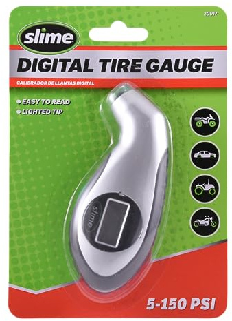Slime 20017 Tire Pressure Gauge, Digital Gauge, 5-150 PSI
