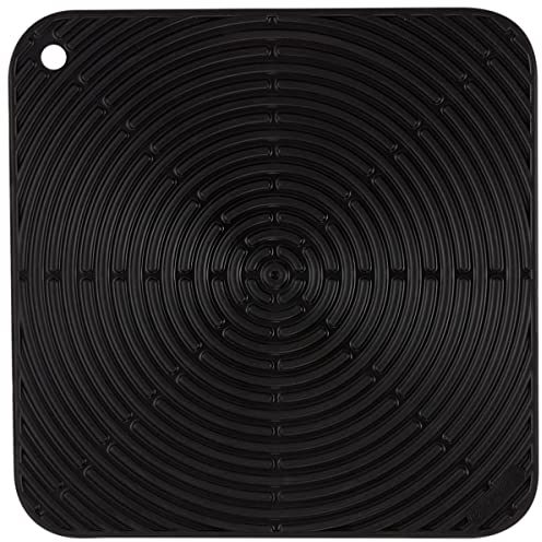 Le Creuset Quadratischer Topflappen aus Silikon, Ø 29 cm, Schwarz glänzend, 93005629140000