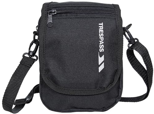 Trespass Helicon Black Travel Mens Shoulder Bag Crossbody in White & Black