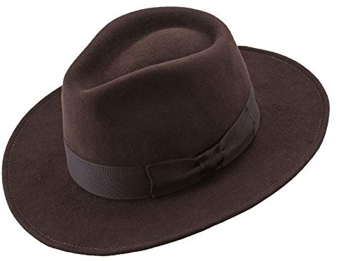 Sterkowski Schafwolle Fedora Filzhut Vintage Midwest Hut 59 cm Braun