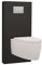 Regiplast QRNSU - De fibra de vidrio sanitaria qr-caja para inodoro suspendido, negro, sin control