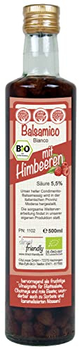 direct&friendly Bio Himbeer Essig, Condimento Balsamico mit ganzen Himbeeren (500 ml)