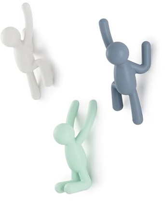 Umbra Buddy Ganci da parete, Set di 3, Multicolore