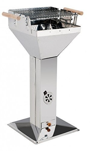 Gravidus Edelstahl Säulengrill - Trichterform für weniger Kohlebedarf, robust & langlebig, Trichtergrill, Holzkohle Grill