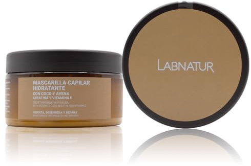 Mascarilla de Pelo Coco y Avena con Keratina 250 ml - Labnatur | Hidrata, Desenreda y Repara el Cabello - Acondiciona y Suaviza - Mejora la Elasticidad - Natural y Vegano - Hecho en España