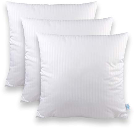 Sleeb Füllkissen 50x50 cm 3 Stück Reißverschluss Waschbar Weiß Kissen-Füllung Kissen-Inlett Innen-Kissen
