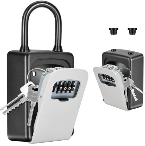 Key Lock Box Wall Mounted, Upgrade Clearly Visible Keys, Portable Lock Box for House Key, Key Safe Security Lock Box for Indoor, Outdoor, Garage, Garden, Store