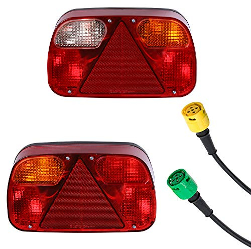 AOHEWEI Set di Fanali per Rimorchio Luci PosteriorI per Camion Kit di Cablaggio Illuminazione dell'indicatore Lampada del Freno con Cavo a 5 Poli 30cm Per Rimorchio Camion Caravan o Camion
