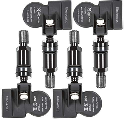 4x RDKS TPMS Reifendrucksensor Reifendruckkontrollsystem Metallventil Schwarz passend für kompatibel mit Santa Fe