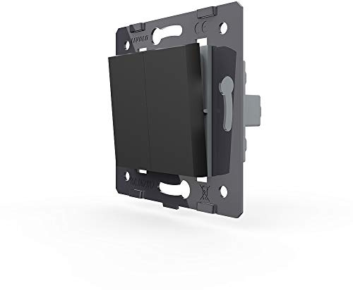 Innenleben Taster 2 Gang Wipp Impuls Schalter Schwarz VL-C7-K2H-12 Kipp schalter 2 zwei Fach Kompatibel mit LIVOLO Glasblenden/Rahmen