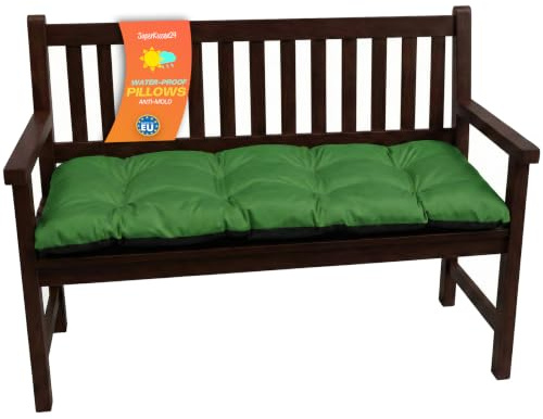 Bankkissen für Gartenbank & Hollywoodschaukel - Made in EU, Wasserdichtes & UV-beständig Gartenkissen - Bankauflage 2-Sitzer - Sitzkissen für Outdoor & Innenbereich - 100x50 cm - Grün