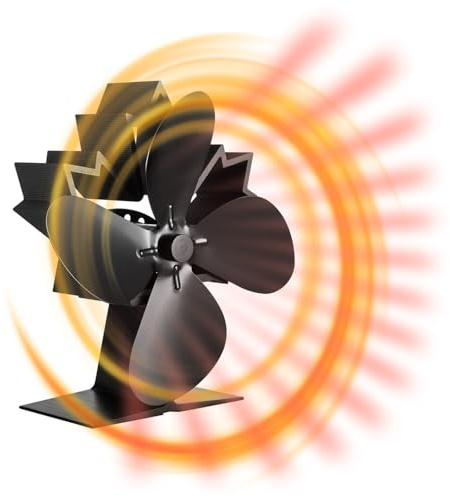 Kaminofen-Ventilator, Lüfter für Kaminofen Kamin Ofen, Kaminventilator, Ofenventilator, Kaminlüfter, Kaminventilator mit 4 Blättern, Kaminzubehör, Ofenzubehör, Lüfter für Kaminofen Holzofen Pelletofen