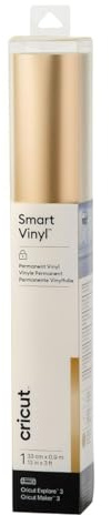 Cricut Smart Vinyl Permanent | 1 sheet | 33cm x 0.9m | Matte Metallic Champagne