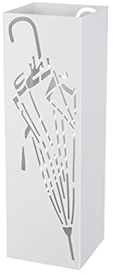HERSIG - Paraguero Metálico - Paragueros Modernos y Decorativos - Paragueros Originales para Entrada, Recibidor, Oficina o Comercio | Paragüero de Diseño Elegante y Funcional -Diseño Paraguas - Blanco