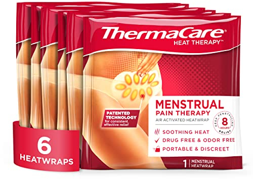 ThermaCare Wärmeschutzfolie für Menstruationsschmerzen, beruhigende Wärme für bis zu 8 Stunden Periodenschmerzlinderung, haftet an Kleidung, diskret, tragbare Wärme für echte Linderung, 6 Heatwraps