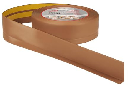 ProfiPVC Plinthe souple autoadhésive PVC flexible pliable 50x20mm 5m Ambre | Revêtement de sol en plastique, bande autocollante d'étanchéité pour salon bureau cuisine, finition propre, montage facile