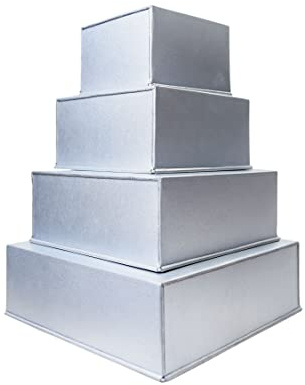4 Tier Square Baking Pan Set Multilayer Birthday/Wedding Anniversary Cake Tins/Cake Pans/Cake Molds 6.8.10.12 - All 4 Deep