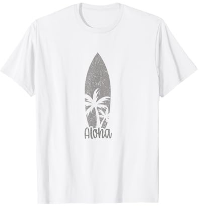 Aloha Hawaii Hawaii Island Palme Surfbrett Strand T-Shirt
