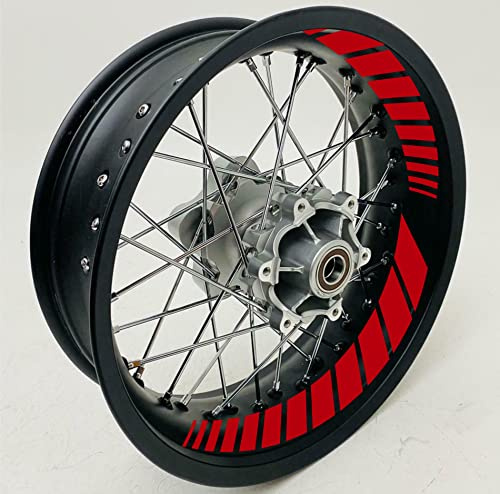 DualColorStampe Adesivi interno cerchi moto 17 POLLICI decal stickers cerchioni gomme strisce moto COD.D0068(Rosso)