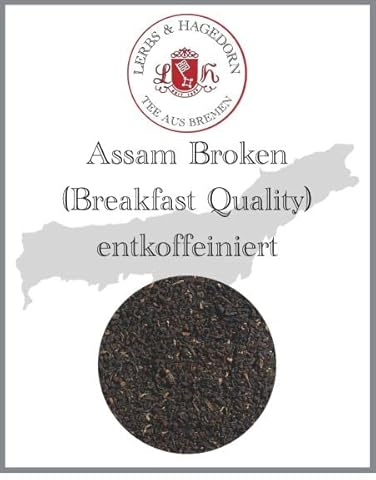 Lerbs & Hagedorn, Schwarzer Tee AssamBroken (Breakfast Quality) entkoffeiniert | Mit Malziger Note 1kg (ca. 81 Liter)