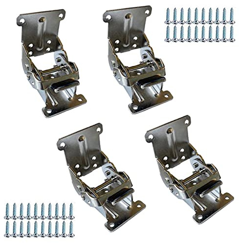 Lot de 4 supports pliables de 0 à 90 à 180 degrés - Charnière autobloquante avec vis, support d'extension de verrouillage pour pieds pliants, établi, buanderie, garage, bateau, table, lit