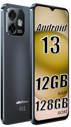 Ulefone NOTE 16 Pro 12GB 128GB/256GB SD telefoni cellulari senza SIM e sbloccati, smartphone Android 13, fotocamera da 50 MP+8 MP, doppia SIM 4G, schermo da 6,5 pollici, nucleo Octa(8), impronte