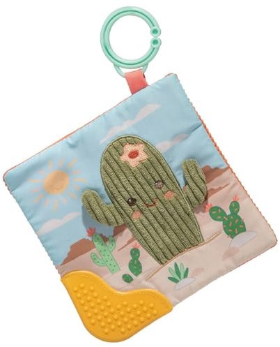 Mary Meyer Sweet Soothie Crinkle Teether Toy with Baby Paper and Squeaker, 6 x 6-Inches, Cactus