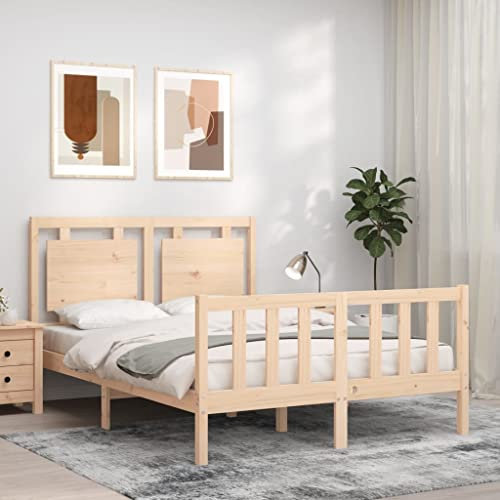ARKEM Massivholzbett mit Kopfteil 140x200 cm Betten Polsterbett Palettenbett Bettgestell