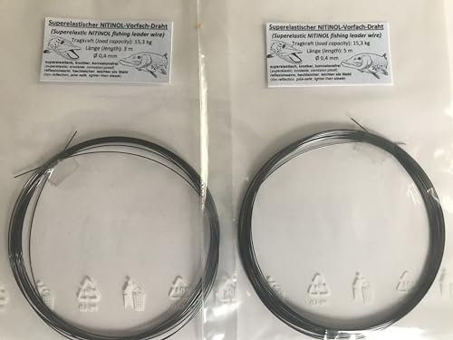 Superelastic NiTiNOL-Vorfach/-Fishing Leader (3 m/5 m) (3 Meter, Tragkraft 21,7 kg (⌀ 0.5 mm))