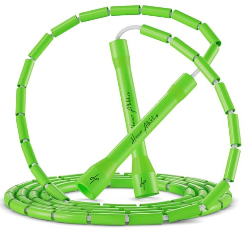 Honor Athletics 2.0 Corda per saltare con perline – Regolabile con impugnature infrangibili & perline antiurto infrangibili per un allenamento fitness migliore, Verde Neon