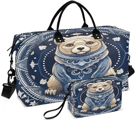 LINNIKEEEE Blauer Cooler Otter Reise-Seesäcke, Sporttasche, Weekender Handtasche mit Kulturbeutel für Damen Mädchen Herren