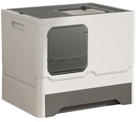 Raxove Arenero para gatos cerrados, orinal para gatos – Caja higiénica para gatos con cajón – Arenero para gatos con entrada superior tipo cajón, arenero para gatos grande con bandeja y