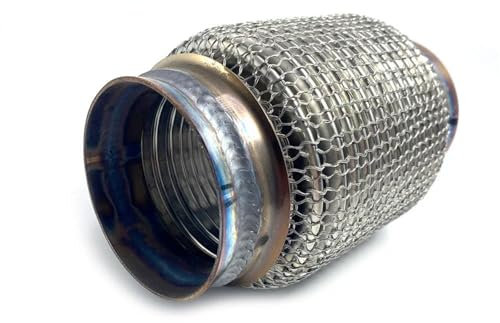 DZSQWETYU Auspuffblenden 38mm 45mm 51mm 55mm 60mm 63mm 70mm 76mm 89mm Auto Auspuff Flexrohr Balg Flexible Verbindung Koppler Anschluss Schweiß Tail Throat(76mmx250mm)