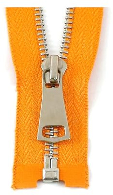 Metall-Reißverschluss, Reißverschlüsse for Nähen, 40–120 cm, Metall-Reißverschluss, offene Jacke, Mantel, Tasche, Kleidung, Reißverschluss(Orange,70cm)